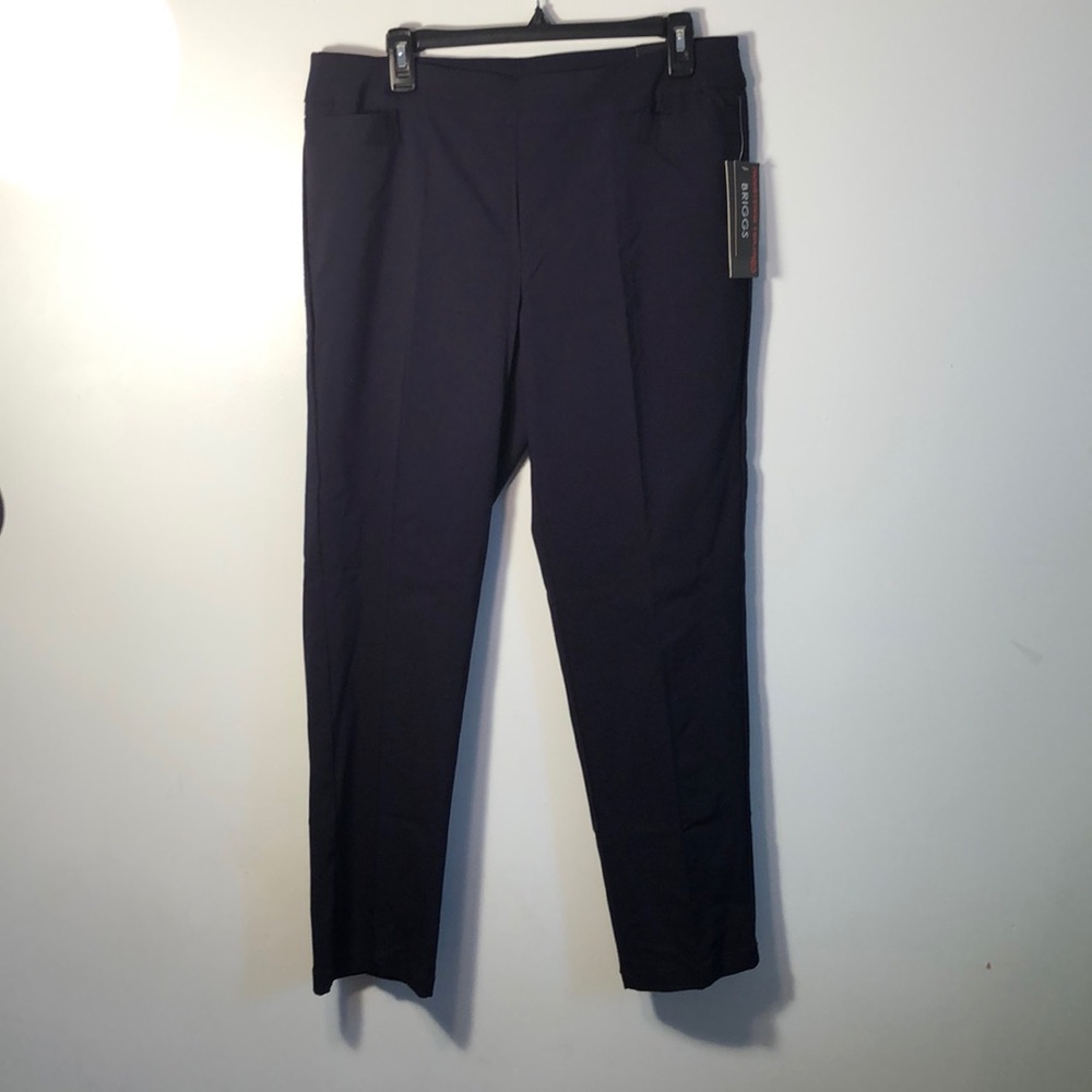 NWT Briggs Pull On Blue Pants Sz 12P Dress Career